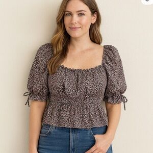 Floral Puff Sleeve Blouse